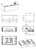 Arezzo design Monterey 80 alsószekrény szifonkivágással, 1 fiókkal, matt szürke AR-167595