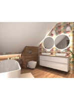 Arezzo design Monterey 80 alsószekrény szifonkivágással, 2 fiókkal, matt fehér AR-167596