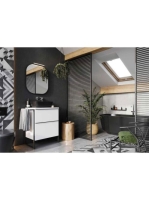 Arezzo design Monterey 80 alsószekrény szifonkivágással, 2 fiókkal, matt fehér AR-167596