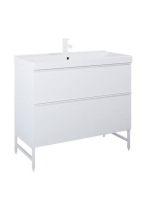 Arezzo design Monterey 100 alsószekrény 2 fiókkal és szifonkivágással, matt fehér AR-167598