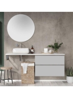 Arezzo design Monterey 80 alsószekrény szifonkivágás nélkül, 2 fiókkal, matt szürke AR-167607