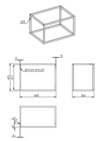 Arezzo design Monterey alsó polcos fekete fémkeret üvegpolccal 60 cm, grafit szürke AR-167665