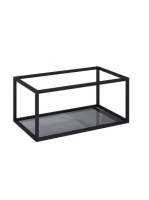 Arezzo design Monterey alsó polcos fekete fémkeret üvegpolccal 80 cm, grafit szürke AR-167666