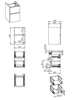 Arezzo design Monterey 40 oldalszekrény 2 fiókkal, tölgy AR-167844