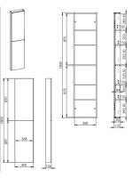 Arezzo design univerzális állószekrény 40x180 cm, magasfényű fehér AR-167959