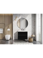 Arezzo design Monterey 100 alsószekrény 2 fiókkal és szifonkivágással, matt fekete AR-168107