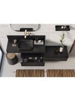 Arezzo design Monterey alsószekrény 1 fiókkal 60x45 cm, szifonkivágás nélkül, matt fekete AR-168108