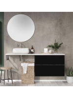 Arezzo design Monterey 80 alsószekrény szifonkivágás nélkül, 2 fiókkal, matt fekete AR-168111