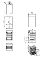 Arezzo design Monterey oldalszekrény szennyeskosárral 40 cm, matt fekete AR-168113