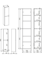 Arezzo design univerzális állószekrény 40x180 cm, canela tölgy AR-168315