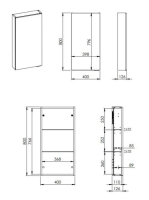 Arezzo design univerzális felsőszekrény 40x80 cm, canela tölgy AR-168321