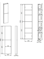 Arezzo design univerzális állószekrény 40x180 cm, magasfényű antracit AR-168327