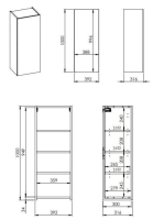 Arezzo design univerzális felsőszekrény 39x100 cm, matt fehér AR-168336