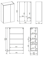 Arezzo design univerzális felsőszekrény 60x100 cm, magasfényű antracit AR-168341