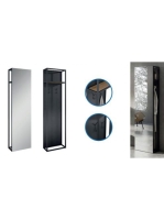 Arezzo design Nebo tükör tölgy polccal 50x190 cm, matt fekete AR-168366