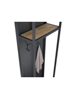 Arezzo design Nebo tükör tölgy polccal 50x190 cm, matt fekete AR-168366