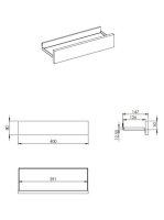 Arezzo design univerzális polc 40 cm, magasfényű antracit AR-168450
