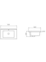 Arezzo design Medford beépíthető mosdó 60x46 AR-3060C