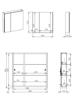 Arezzo design Basic tükrös szekrény 60 cm, 2 ajtóval AR-904653