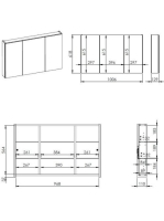 Arezzo design Basic tükrös szekrény 100 cm, 3 ajtóval AR-904655