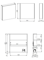 Arezzo design Medium tükrös szekrény 60 cm, Technobox-al, 1 ajtóval AR-904657