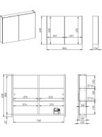 Arezzo design Medium tükrös szekrény 80 cm, Technobox-al, 2 ajtóval AR-904658