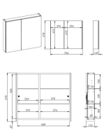 Arezzo design Basic tükrös szekrény 70 cm, 2 ajtóval AR-904661