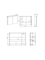 Arezzo design PREMIUM tükrös szekrény 80 cm TECHNOBOX+LED világítás AR-904664