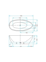 Arezzo design Silk szabadonálló kád 170x85 cm, matt felülettel SILK170