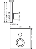 Axor ShowerSelect Square termosztát színkészlet 36714000