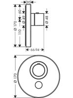 Axor ShowerSelect Round termosztát színkészlet 36726000