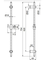 Bugnatese Kobuk zuhanyrúd szettel, króm 19260CR