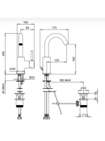 Bugnatese Kobuk mosdócsaptelep leeresztővel, matt fehér 2213BI