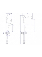 Bugnatese Oxford magasított mosdócsaptelep leeresztő nélkül, arany 6317SDO