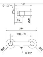 Bugnatese Moon zuhanycsaptelep, szálcsiszolt nikkel 7146NS