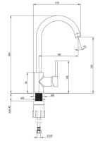 Deante Nemezja magasított konyhai csaptelep, grafit/króm BEN_262M