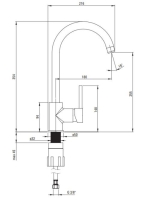 Deante Nemezja magasított konyhai csaptelep, homok/króm BEN_762M