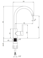 Deante Nemezja magasított konyhai csaptelep, metál antracit BEN_T62M