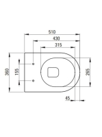 Deante Peonia titánium perem nélküli fali WC soft close ülőkével CDEDDZPW