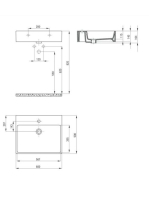 Deante Temisto 60 cm-es falra vagy pultra szerelhető kerámia mosdó CDT 6U6S