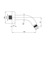 Deante Cascada beépíthető zuhanykar 160 mm, króm NAC 044K