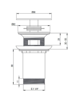 Deante Click-Clack kerek leeresztő szelep túlfolyó és túlfolyó nélküli mosdókhoz, titanium NHC D10U