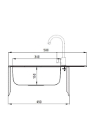 Deante Techno 1 medencés rozsdamentes acél mosogató csepegtetővel 58x51 cm, szatén ZMU 0113
