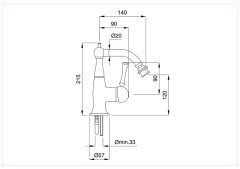 Bugnatese Denver 6423 - bidet csaptelep leeresztővel