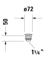 Duravit leeresztőszelep túlfolyó nélküli mosdókhoz, króm 0050241000