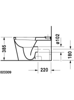 Duravit Starck 1 monoblokk WC csésze vario kifolyás 41,5x64, WonderGliss bevonattal 02330900641