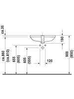 Duravit D-Code alulról beépíthető mosdó 58x45,5 0338560000
