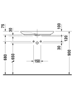 Duravit PuraVida ráültethető mosdótál 69,5x41,5 cm lefolyótakaróval 0370700000