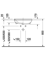 Duravit DuraStyle WonderGliss félig beépíthető mosdó 55x45,5 03755500001