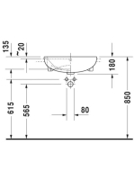 Duravit ME by Starck félig beépíthető kerámia mosdó 55x45,5 cm 0378550000